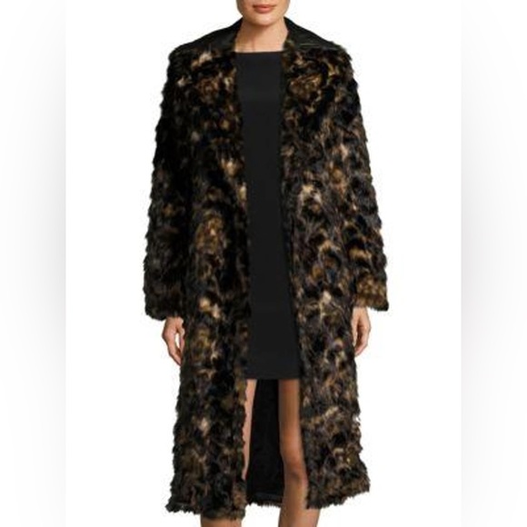 Helmut Lang Tortoise Jacquard Faux Fur Coat - Picture 10 of 11